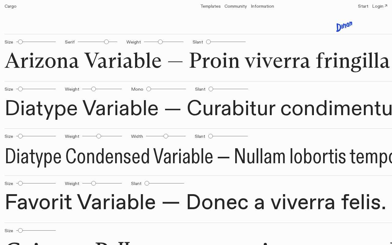 screenshot-Cargo: Fonts